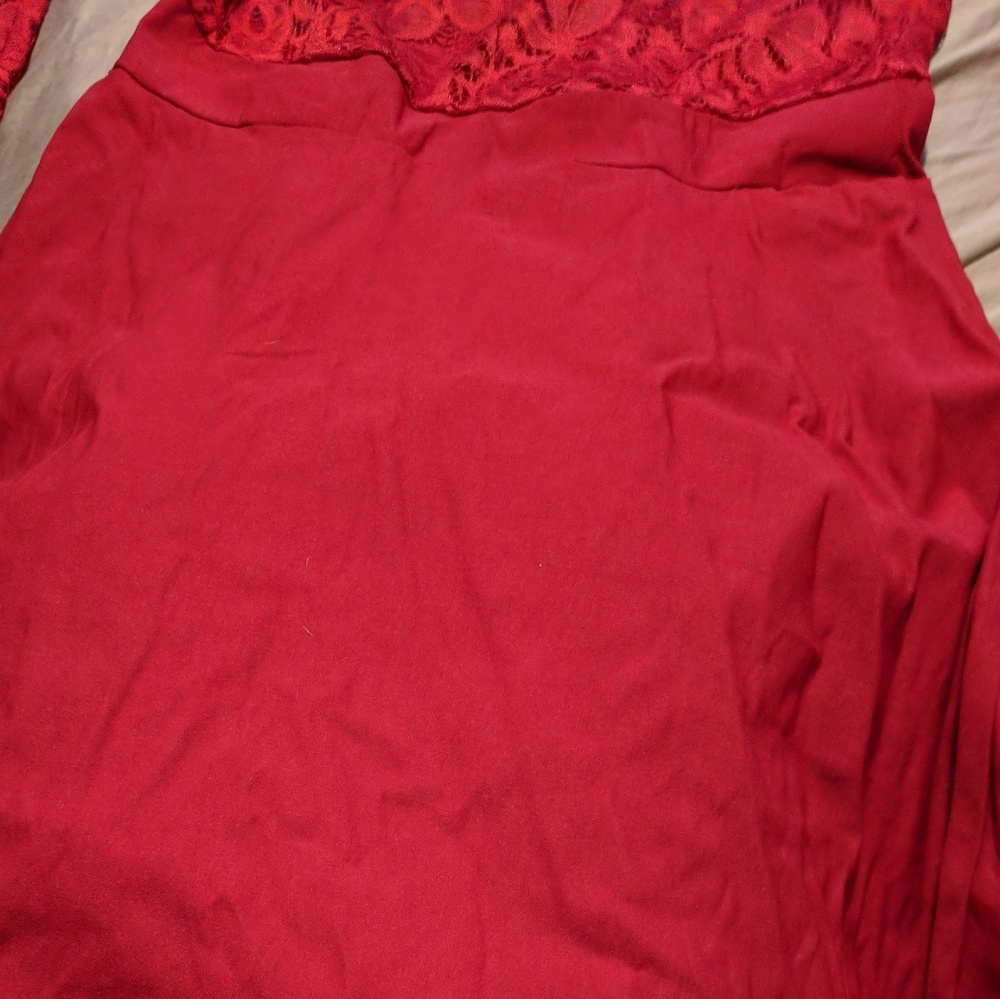 50's style, red, party dress.